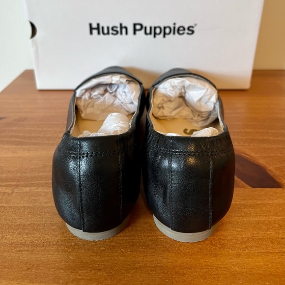 Hush Puppies Hazel Pointe | Black Leather | Flats Size 6 Wide - Picture 3 of 8